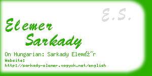 elemer sarkady business card